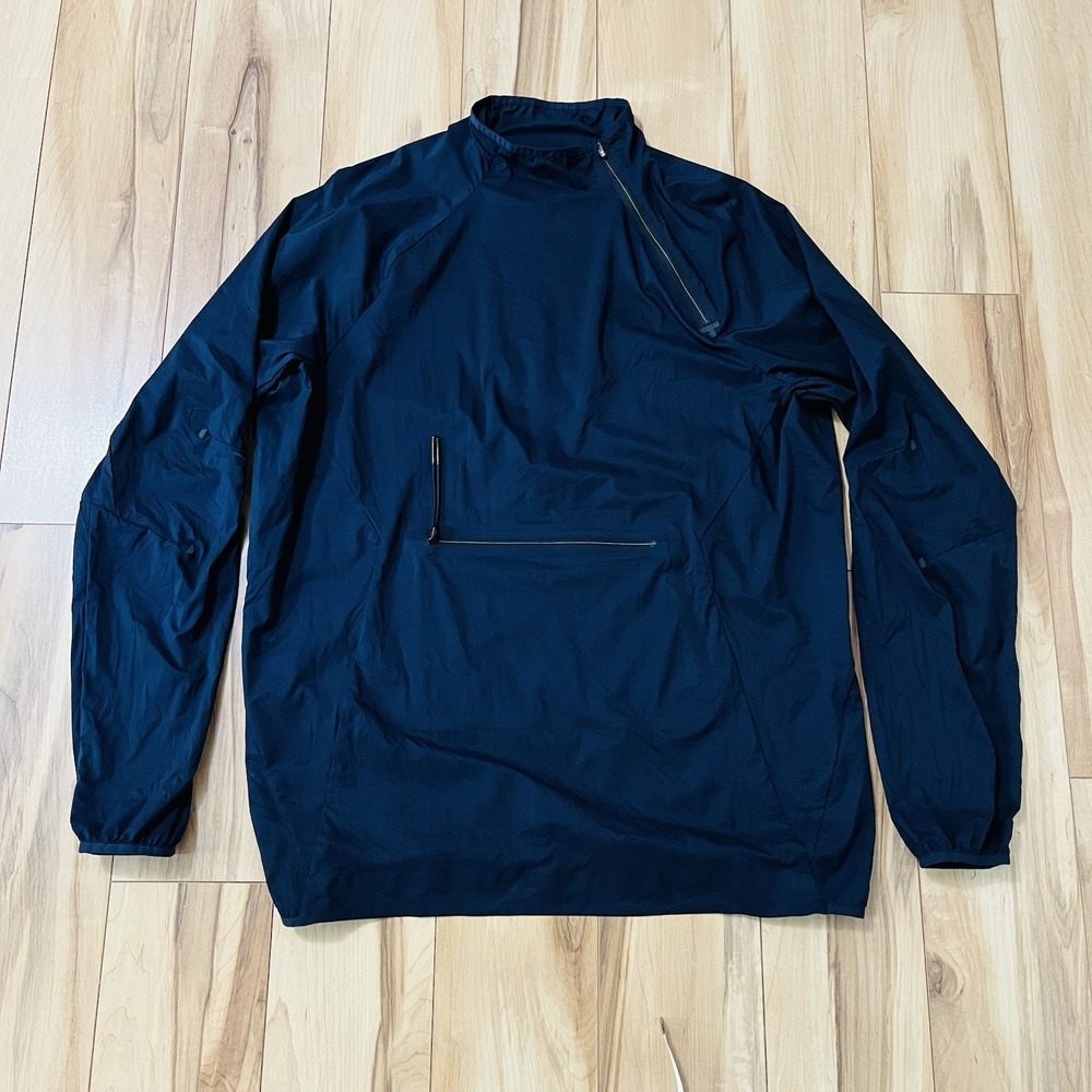 Run On Clouds Mens Active Jacket Dark Blue Sz M Lightweight Reflective Pullover